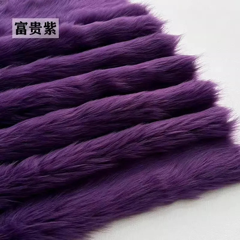 Purple Blue Colour Imitation Fox Fur Fabric 50*50CM For DIY Sewing Coat Homedecor Pillow Faux Fur Fabric