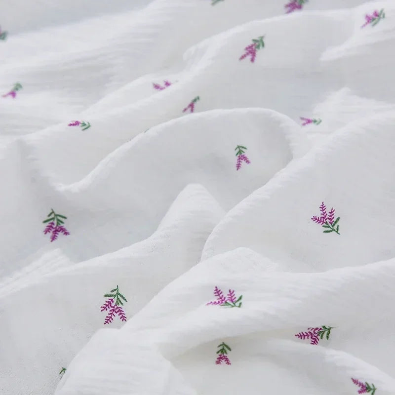 Breathable Pure Cotton Double-Layer Crepe Fabric For Bedding Home Wear Pajama Summer Dress DIY Clothing Cloth 135x50cm/500cm