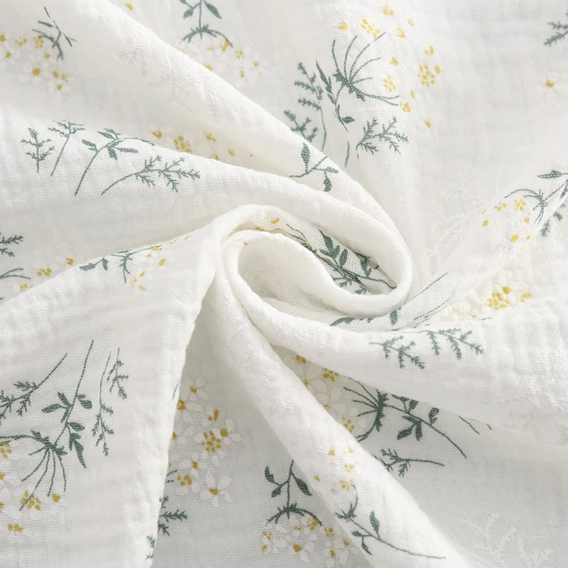 135x50/500cm Pure Color Crepe Double-Layer Cotton Yarn Fabric, Making Soft Pajamas Clothes Fabric DIY Clothing Cloth YHTJ0113