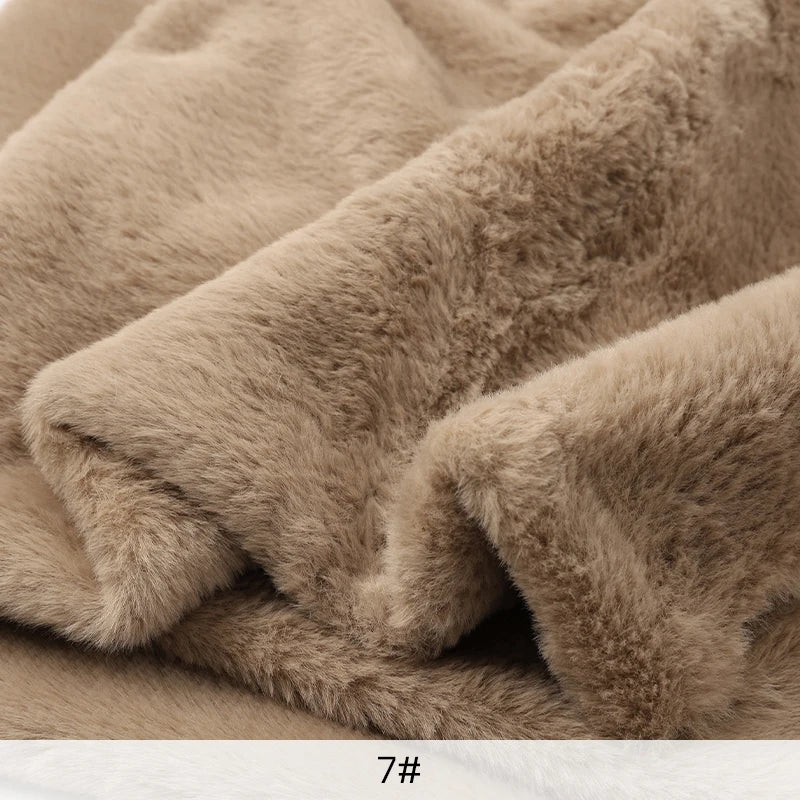 8mm Imitation Rabbit Fur Fabric Soft Short Plush For Warm Scarf, Doll,DIY Plush Toys Fabric Background Display Cloth 50x50cm/1m
