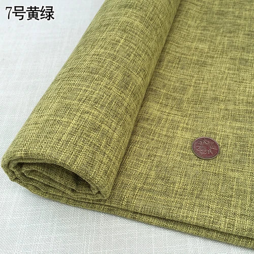 100cm*148cm Solid Color Thick Coarse Linen Sofa Fabric Cotton and Linen Curtain Tablecloth DIY Polyester Linen Fabric 400-500g/m