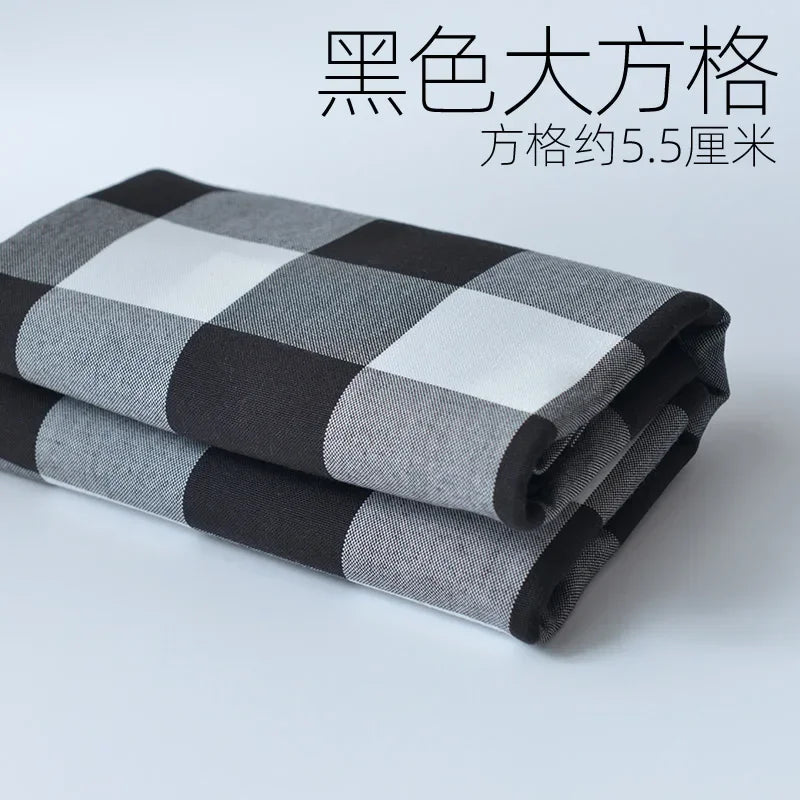 Home Furnishings Tablecloths Curtains Cushions Sofas Thickened Yarn Dyed Polyester Cotton Checkered Stripes Solid Colors Fabric