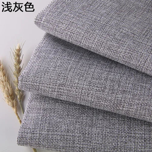 Thickening Solid Color Polyester Linen Fabric Dust-proof Coarse Fabric Canvas Sofa DIY Curtains Tablecloths Seat Cushions Fabric