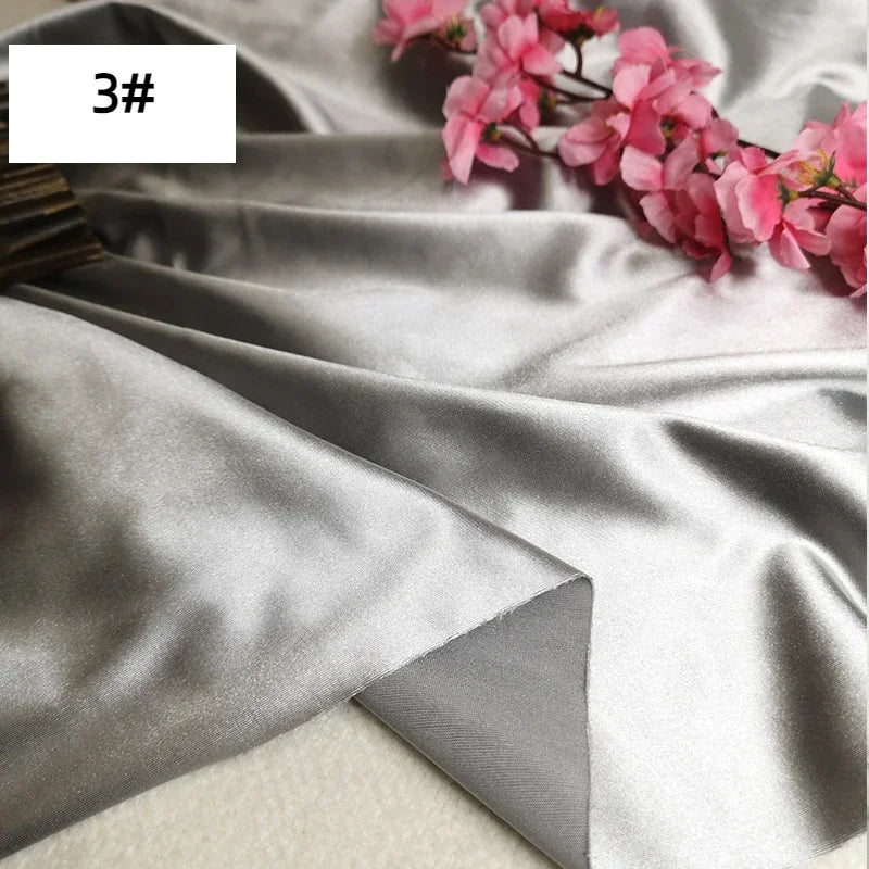 Bright Shiny Stretch Satin Fabric, Spandex Lycra Cloth for Dance Dress, Sports and Yoga Material,Black,White,Blue,By the Meter,