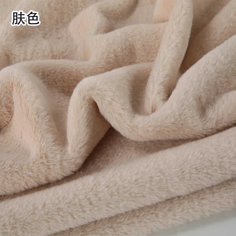 White Grey Colour Series 8mm imitation Rex rabbit Fur Fabric short plush fabric cabinet tablecloth display scarf cotton doll DIY