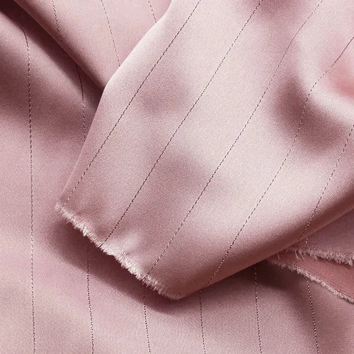 High End Bright Silk Striped Imitation Acetic Acid Fabric Satin Glossy Silk Smooth Drape Feeling Suit Dress Pants Fabric