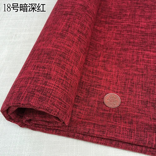 100cm*148cm Solid Color Thick Coarse Linen Sofa Fabric Cotton and Linen Curtain Tablecloth DIY Polyester Linen Fabric 400-500g/m