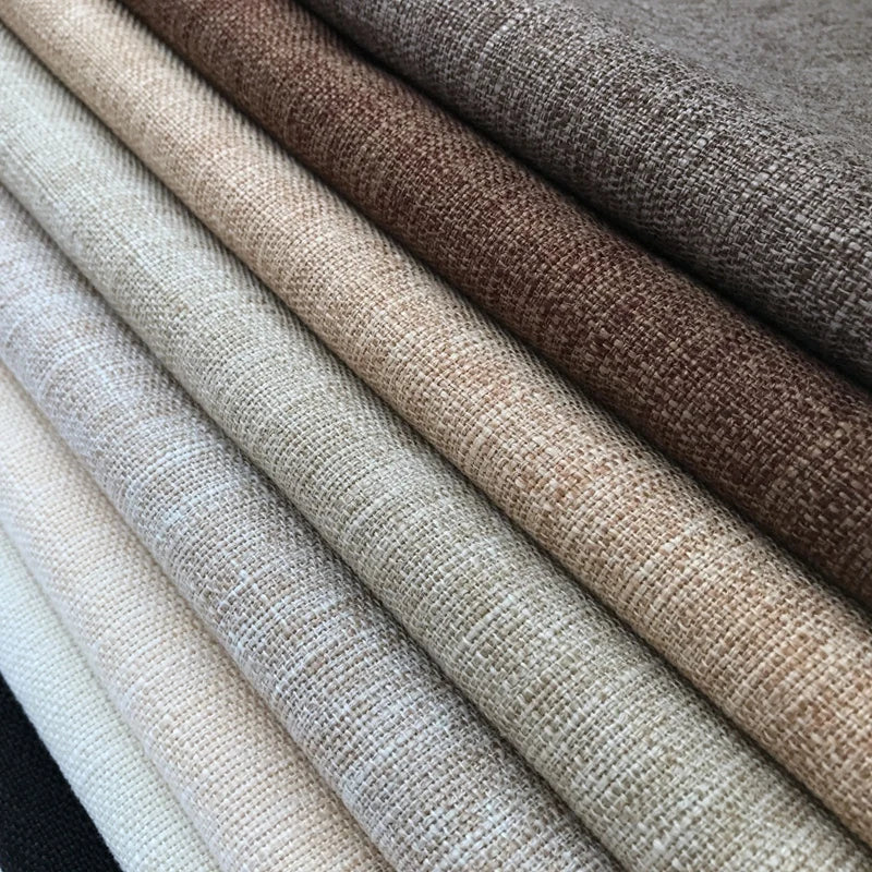 100cm*148cm Solid Color Thick Coarse Linen Sofa Fabric Cotton and Linen Curtain Tablecloth DIY Polyester Linen Fabric 400-500g/m