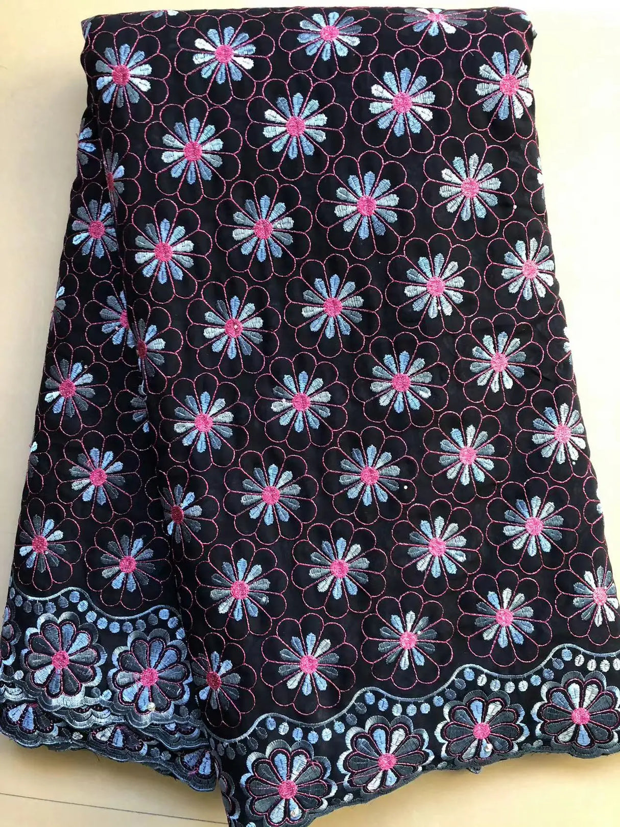 Cotton Dry Lace Fabric With Stones African Lace Fabric Latest Nigerian Swiss Voile Lace in Switzerland For Party Dress Sewing