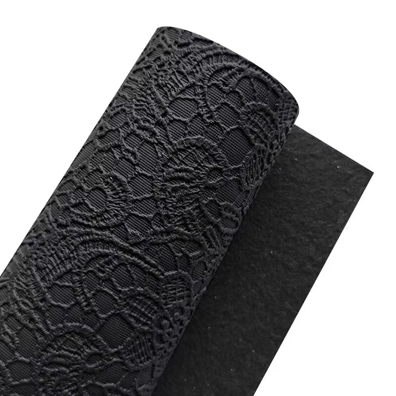 Lace Embossed Faux Leather Vinyl Fabric Sheet Textured Synthetic Leather Faux Vinil For Bows Earrings DIY