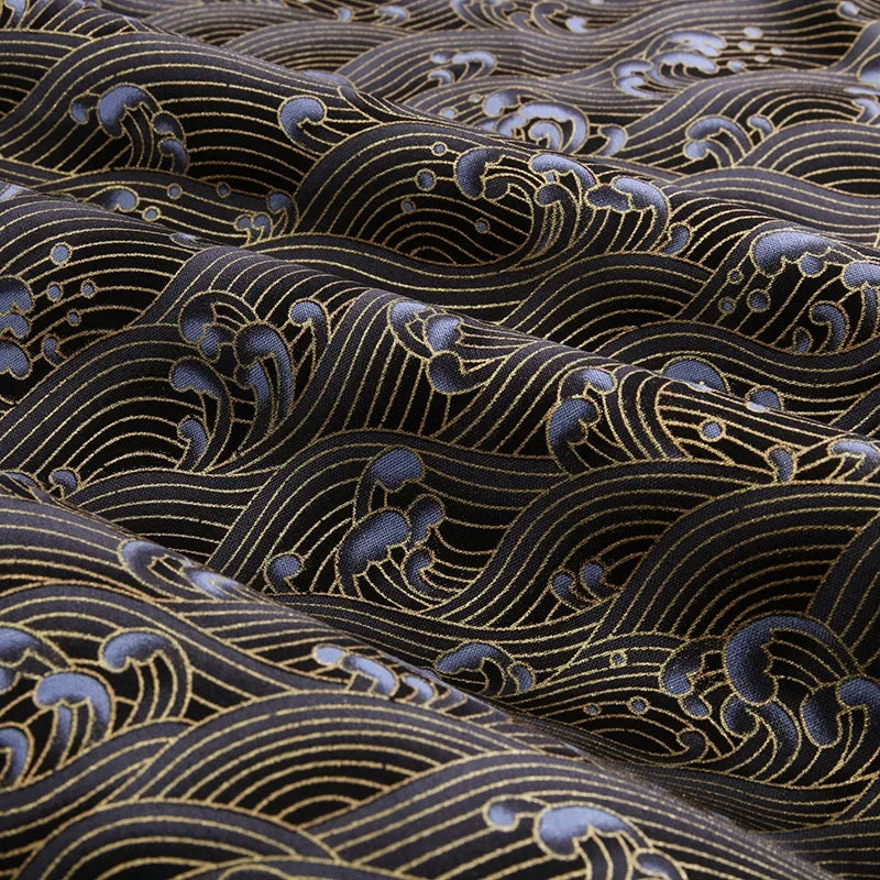 50x145cm Japanese Kimono Bronzed Fabric Sushi Cherry Blossoms Print Cotton Cloth DIY Materials Patchwork Accessories for Sewing