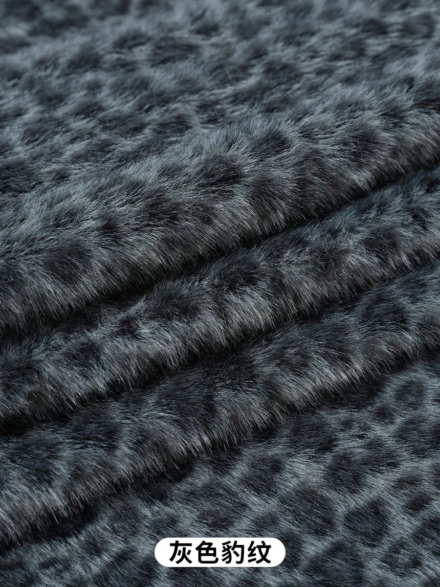 0.5/1/2 Yards Faux Fur Dot Printed Fabric for Plush Toys Cotton Dolls Warm Hats Decorative Cloth Handmade Sewing Fabrics