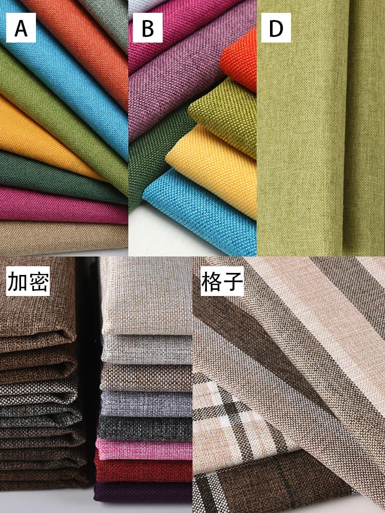 Cotton and Linen Sofa Fabric Solid Color Thickened Coating Dustproof Coarse Cloth Burlap Canvas Pillow Curtain DIY sewing Fabric