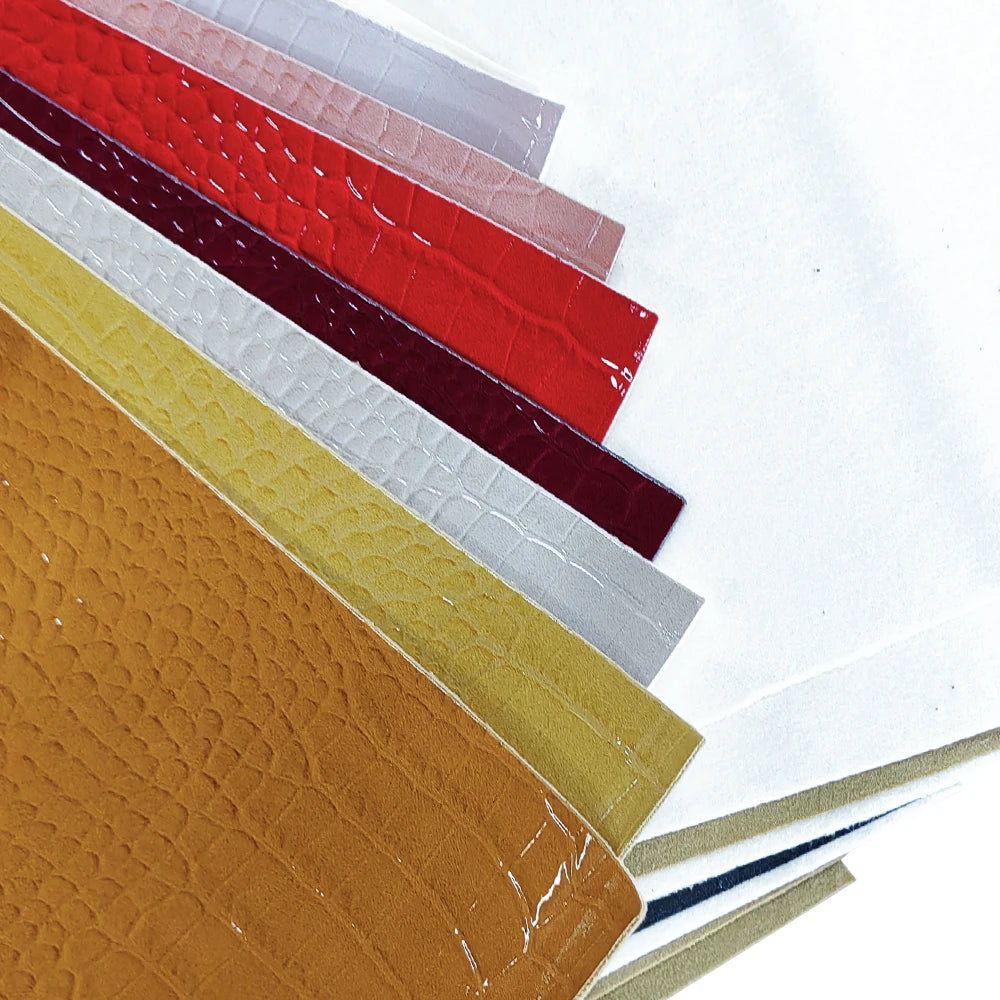 Glossy Embossed Crocodile Texture Faux Leather Roll Synthetic Leather Fabric for Wallets Keychains Making Sewing Crafts Material