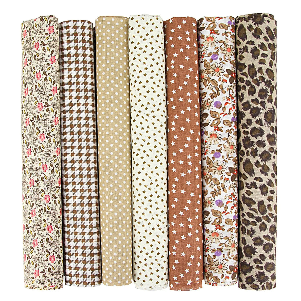 7Pcs 20" x 20" Cotton Fabric DIY Making Supplies Quilting Patchwork Fabric Fat Quarter Bundles DIY for Quilting Patchwork