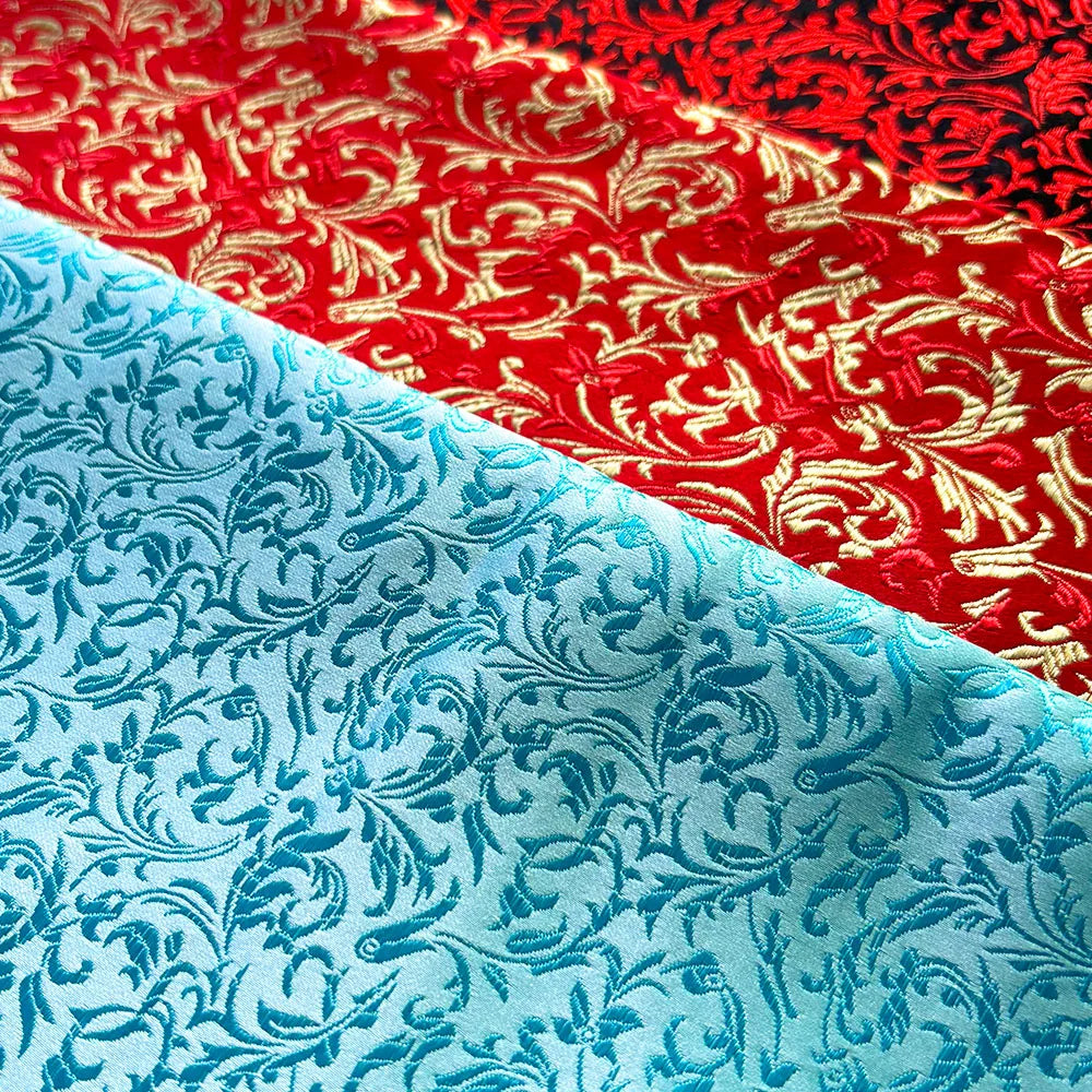75x50cm Wheat Floral Pattern Damask Silk Satin Brocade Jacquard Fabric DIY Cheongsam Costume Upholstery Curtain Sewing Patchwork