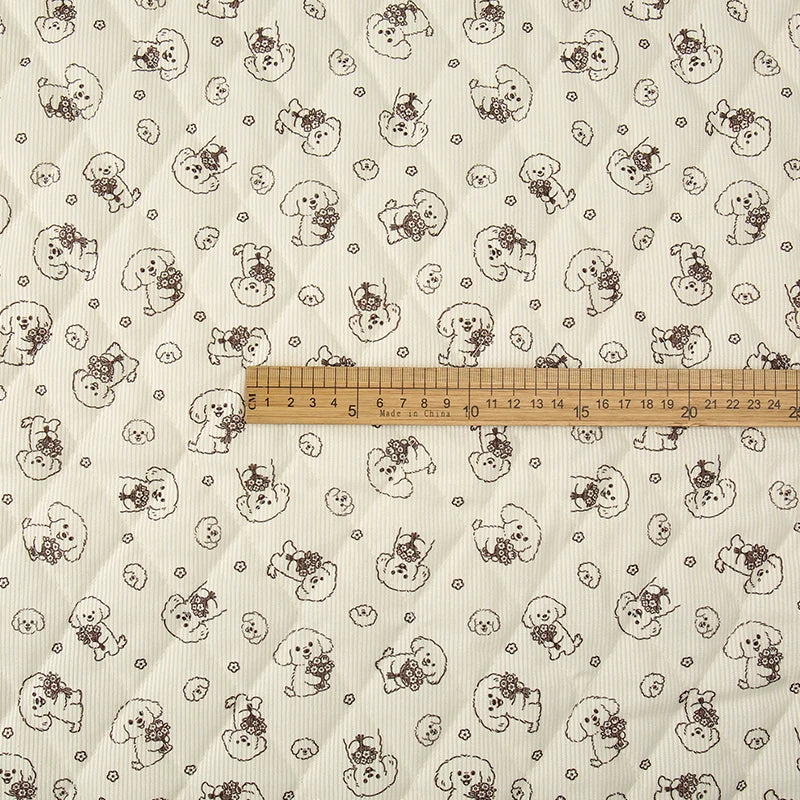 0.5m/1m/2m Thicken Corduroy Strawberry Love Print Quilted with Cotton Fabric for Blanket Children's Clothing DIY Sewing Fabric