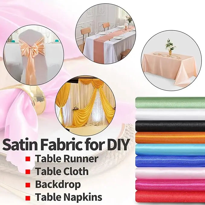 1m-7m Charmeuse Satin Fabric Silky & Shiny Cloth Fabric Shiny Upholstery Lining Drapery DIY Crafts Soft for Wedding Decorations