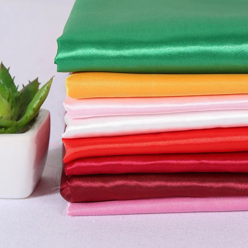 1m-7m Charmeuse Satin Fabric Silky & Shiny Cloth Fabric Shiny Upholstery Lining Drapery DIY Crafts Soft for Wedding Decorations