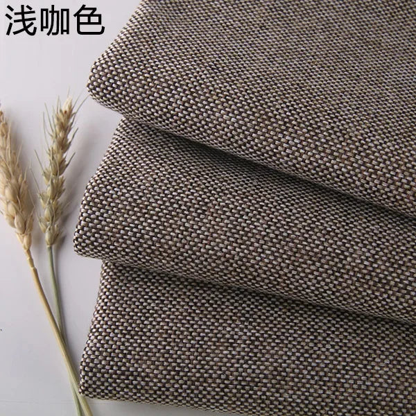 Thickening Solid Color Polyester Linen Fabric Dust-proof Coarse Fabric Canvas Sofa DIY Curtains Tablecloths Seat Cushions Fabric