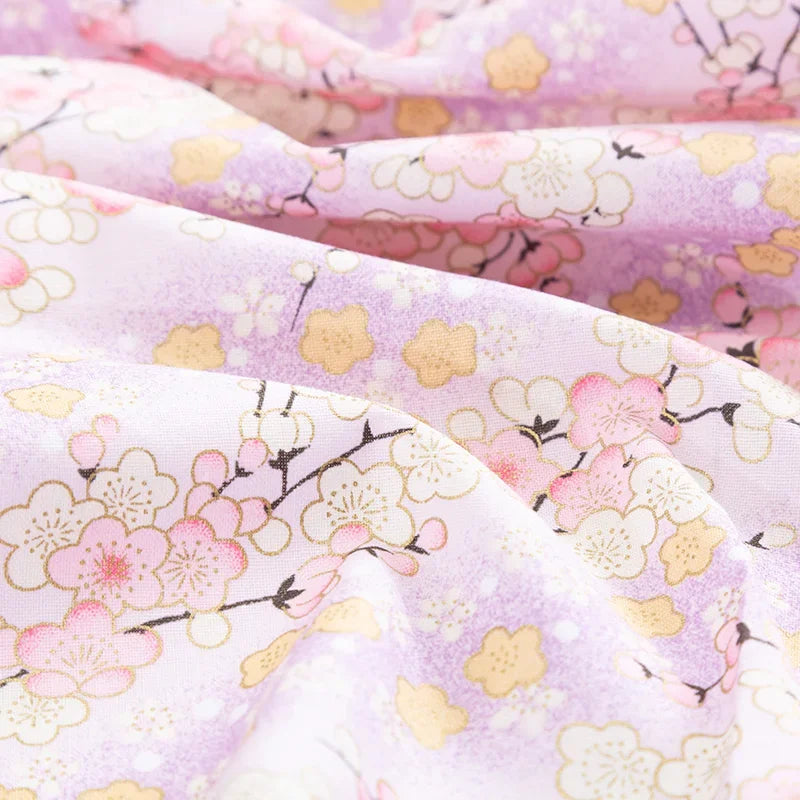 50x145cm Japanese Kimono Bronzed Fabric Sushi Cherry Blossoms Print Cotton Cloth DIY Materials Patchwork Accessories for Sewing