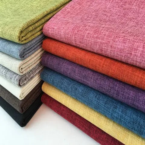 100cm*148cm Solid Color Thick Coarse Linen Sofa Fabric Cotton and Linen Curtain Tablecloth DIY Polyester Linen Fabric 400-500g/m