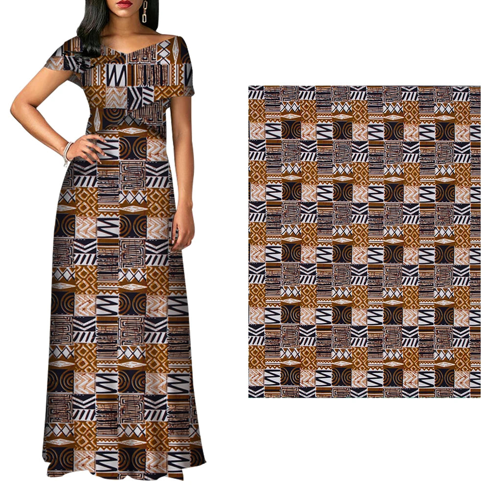 African Wax Fabrics 3/6 Yard 100% Polyester Ankara Kente Print Fabric for Party Dress
