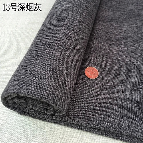 100cm*148cm Solid Color Thick Coarse Linen Sofa Fabric Cotton and Linen Curtain Tablecloth DIY Polyester Linen Fabric 400-500g/m