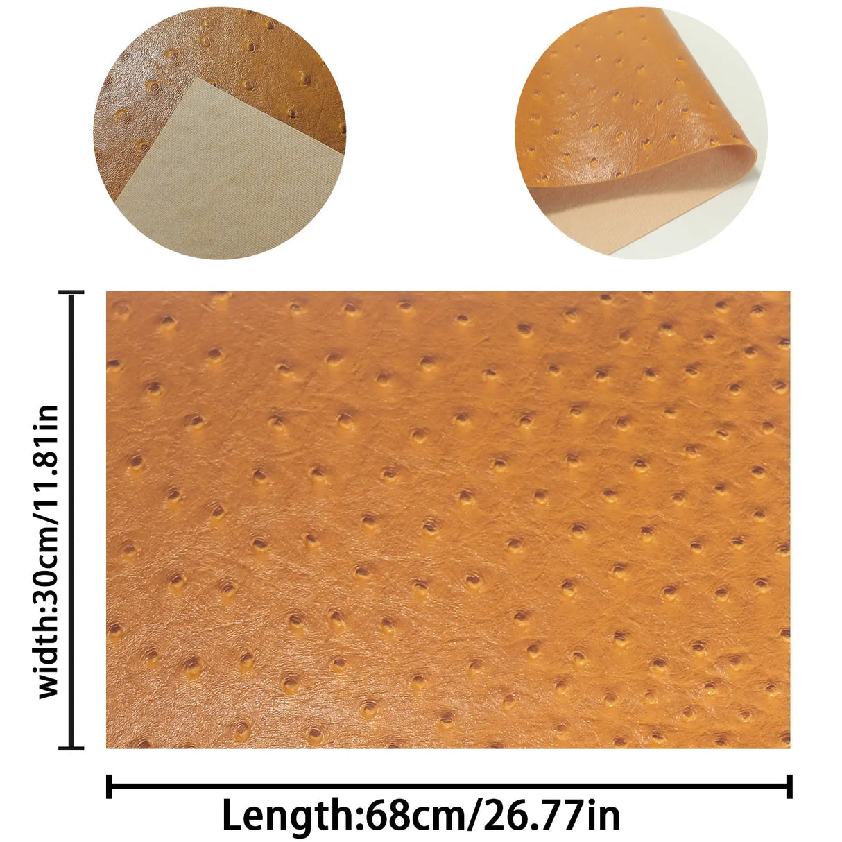 Ostrich Patterned Faux Leather Vinyl Fabric Embossed PVC Raised Particles for DIY Keychain Bags Earrings Sewing Supplies 30x68cm