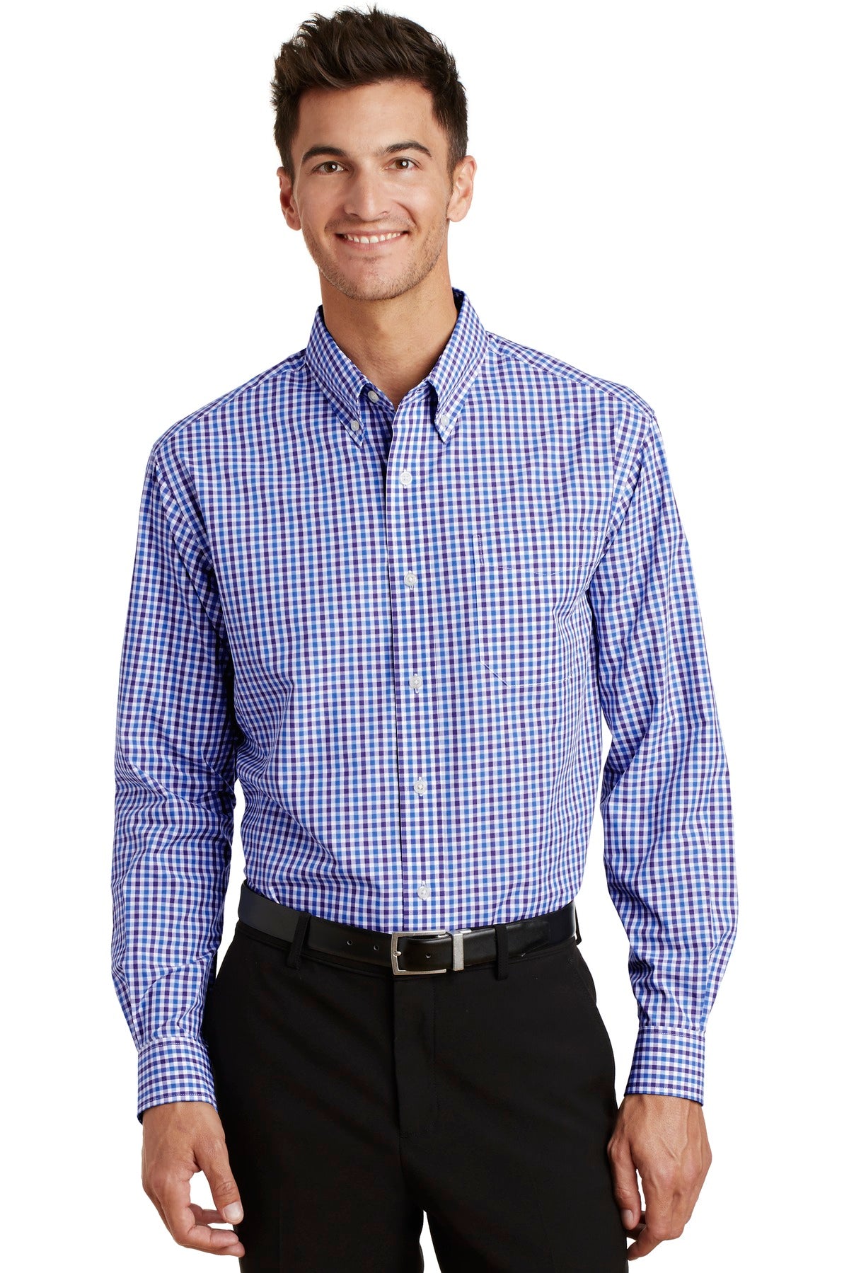 Port Authority® Long Sleeve Gingham Easy Care Shirt