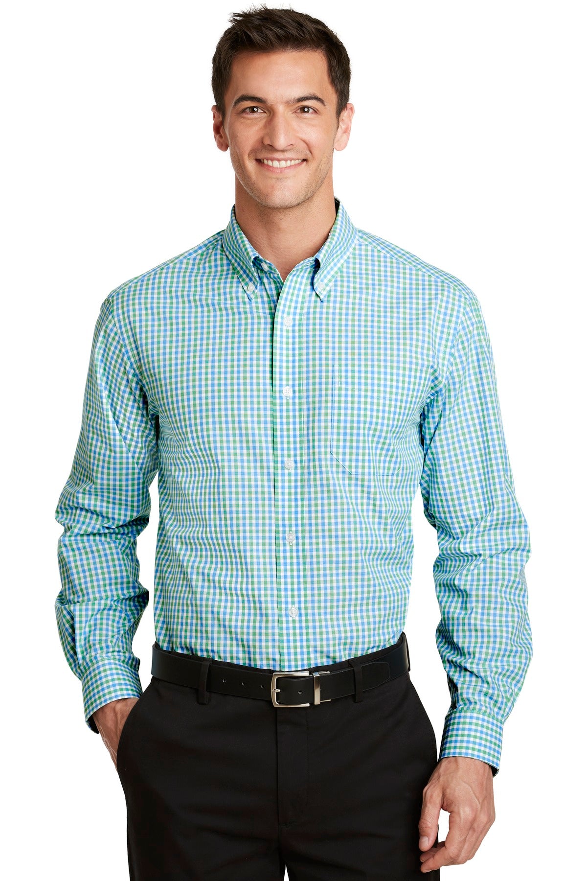 Port Authority® Long Sleeve Gingham Easy Care Shirt