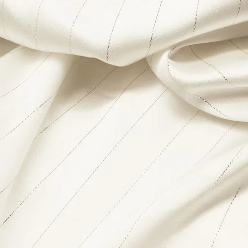 High End Bright Silk Striped Imitation Acetic Acid Fabric Satin Glossy Silk Smooth Drape Feeling Suit Dress Pants Fabric