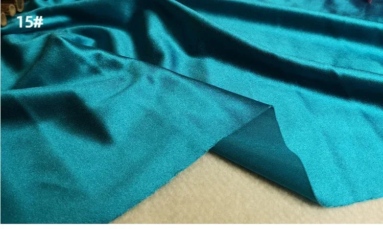 Bright Shiny Stretch Satin Fabric, Spandex Lycra Cloth for Dance Dress, Sports and Yoga Material,Black,White,Blue,By the Meter,