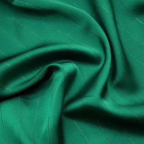 High End Bright Silk Striped Imitation Acetic Acid Fabric Satin Glossy Silk Smooth Drape Feeling Suit Dress Pants Fabric