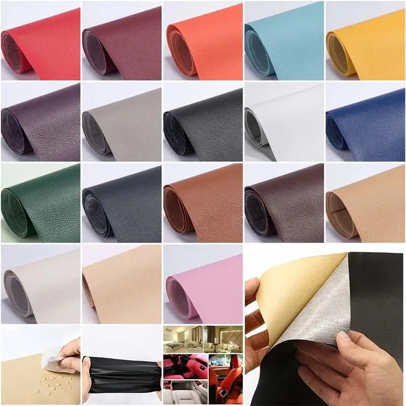 25*60 Cm Self Adhesive Leather Litchi Peel PU Leather Synthetic Superstrong Viscosity Crafts Repair Patch Sutureless