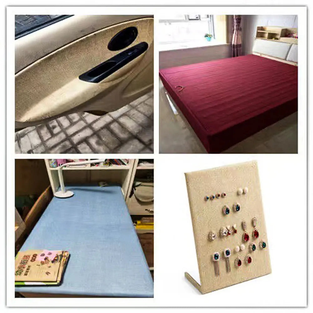 Self Adhesive Linen Fabric For DIY Handmade Crafts Gift Packaging Jewelry Drawer Liner Bag Wall Home Renovation Decorative Cloth