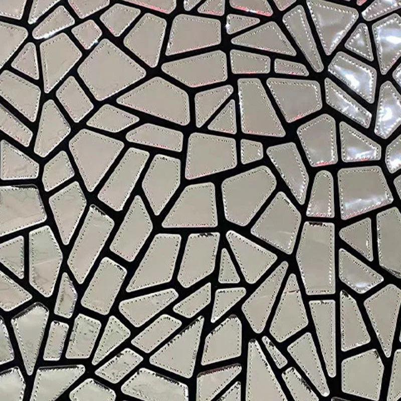 1Yards Geometry Silver Fabric Polyester Flannel fabric Sequines Patches Sewing Accessories Sequin DIY Needlework Decor Clothes