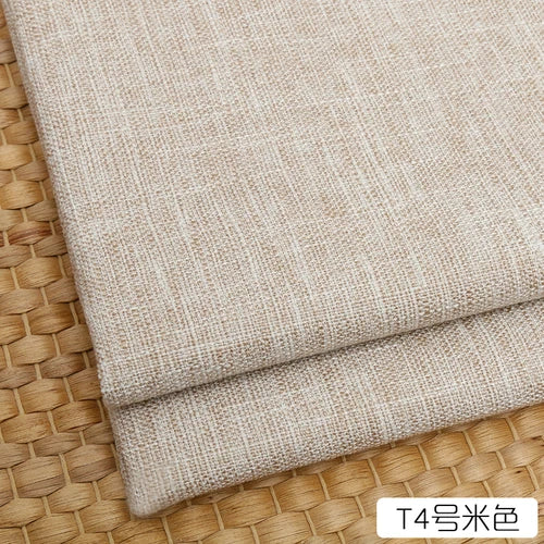 100cm*148cm Solid Color Thick Coarse Linen Sofa Fabric Cotton and Linen Curtain Tablecloth DIY Polyester Linen Fabric 400-500g/m