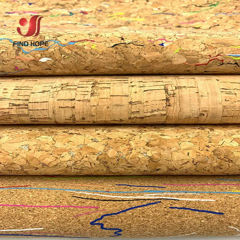 1 Roll 20*120cm Natural Cork Leather Sewing Fabric Wood Grain Material for Background Handmade Bag Bow Decor Crafts DIY