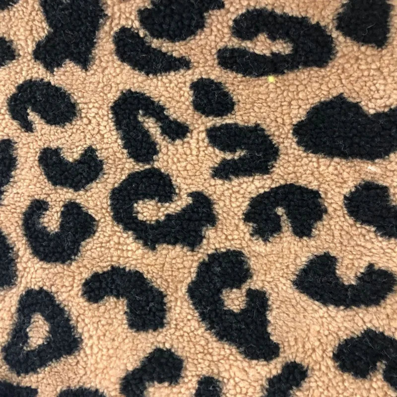 160x50cm Leopard Print Lamb Wool Jacquard Fabric For Hoodies Bedding Winter Coats Home Wear Handmade DIY Clothing FabricsTJ22440