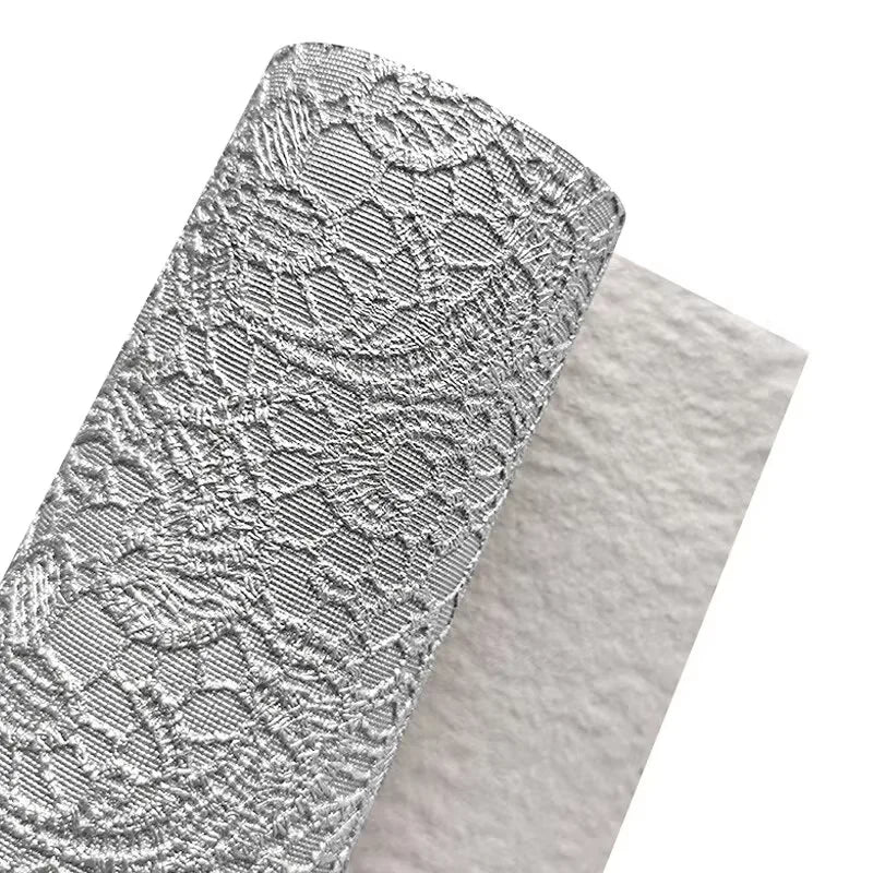 Lace Embossed Faux Leather Vinyl Fabric Sheet Textured Synthetic Leather Faux Vinil For Bows Earrings DIY