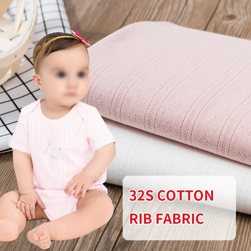 180x200cm/85x50cm 32S Cotton Stretch Rib Knitted Jacquard Fabric For Children's Clothing, Home Wear Handmade DIY Fabric K303290