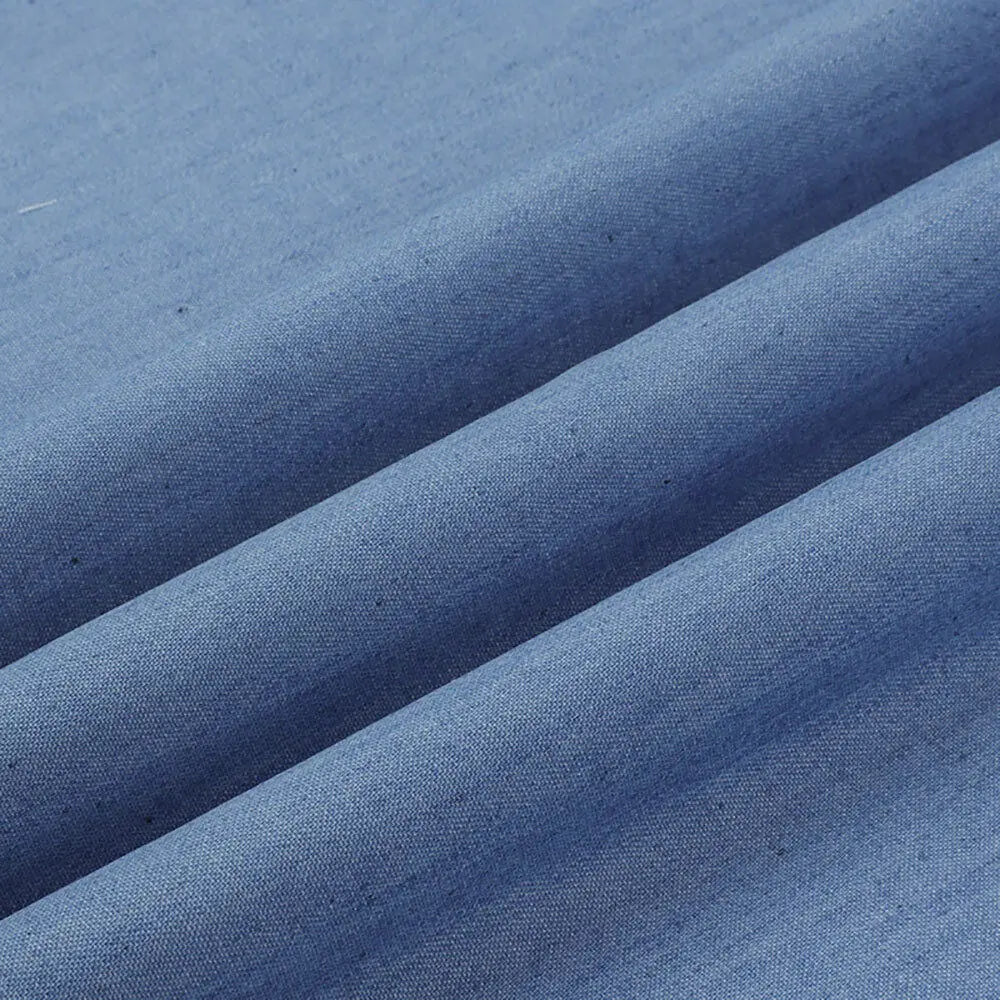 Washed Denim Fabric Cotton Blue Solid Color Thin Light DIY Handmade Dolls Clothing Jeans Skirt Jacket Bag Needlework Material