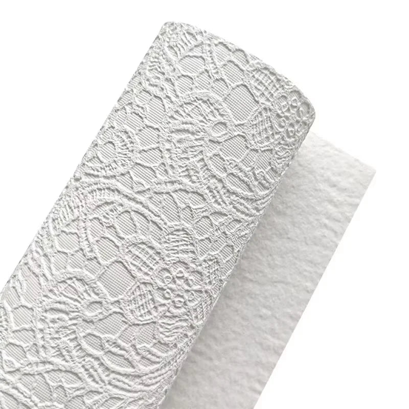 Lace Embossed Faux Leather Vinyl Fabric Sheet Textured Synthetic Leather Faux Vinil For Bows Earrings DIY