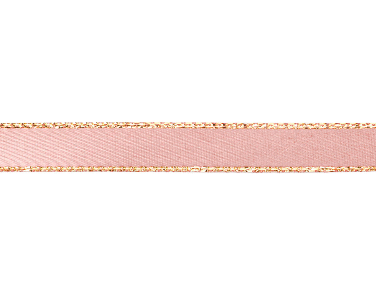 3/8"x50 yard Blush Satin Gift Ribbon with Gold Edge