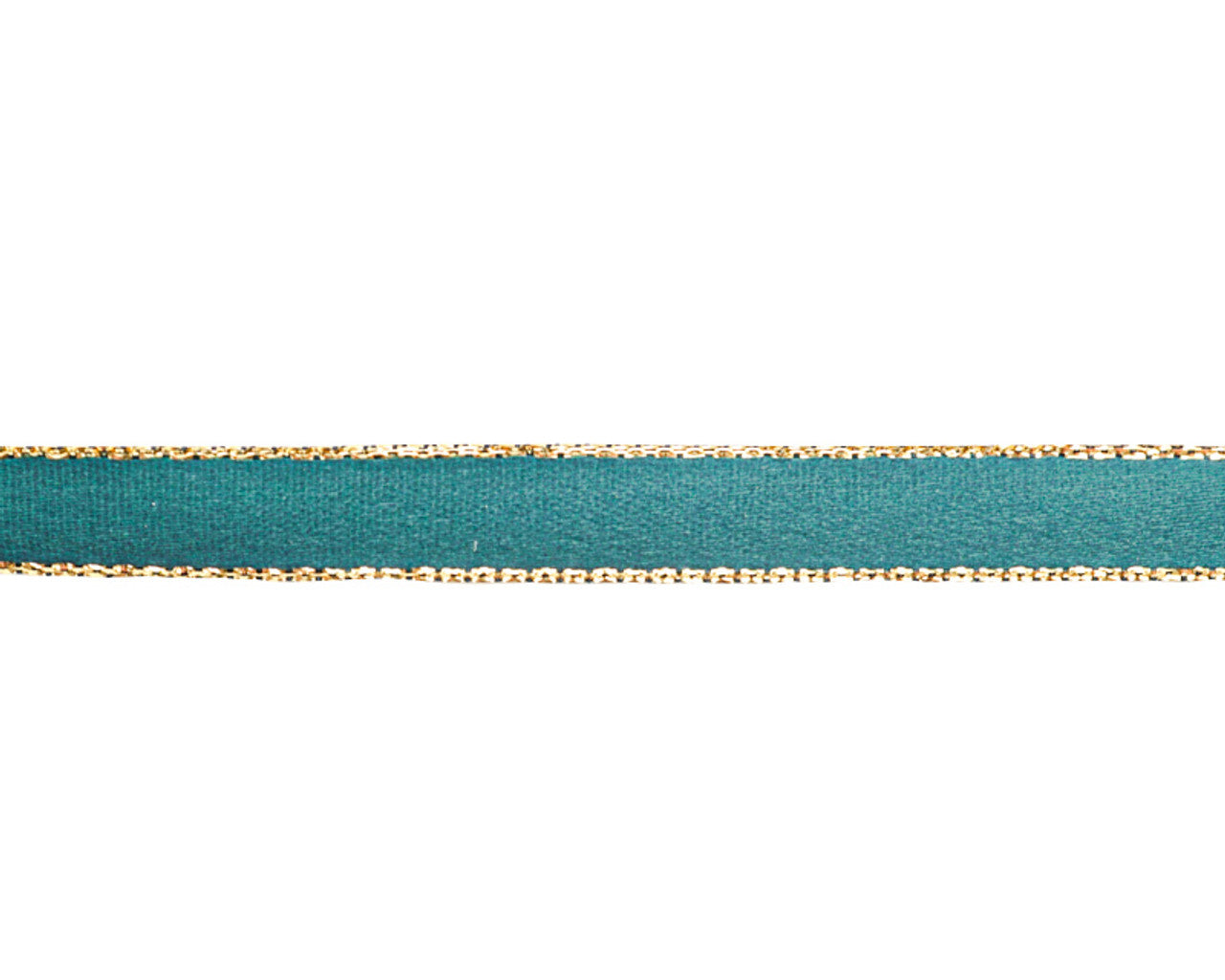 3/8"x50 yard Hunter Green Satin Gift Ribbon with Gold Edge