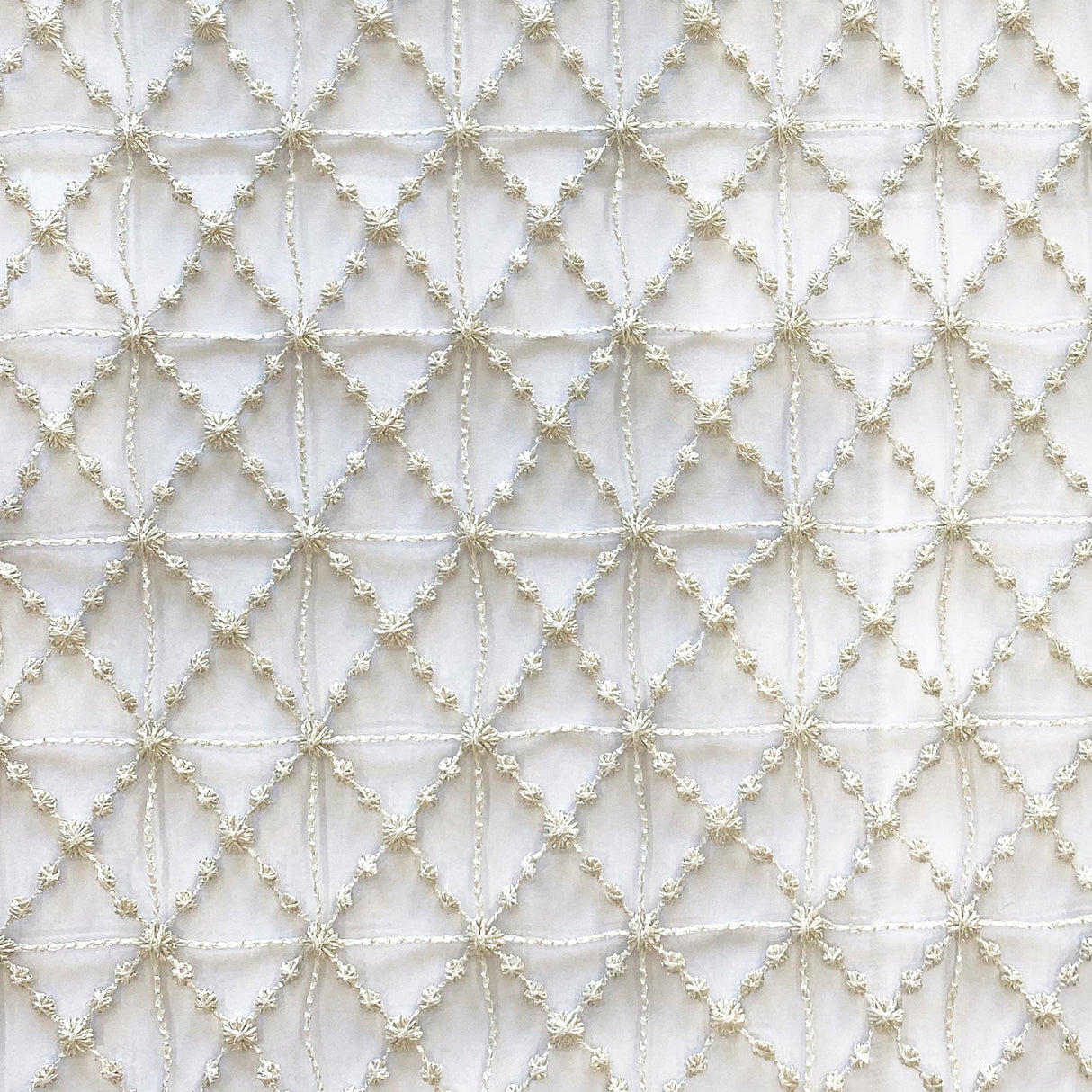 Sanders Fabric Polyester Fabric - Net Like Diamond Shaped Sheer, 110" Width (1 Yard)