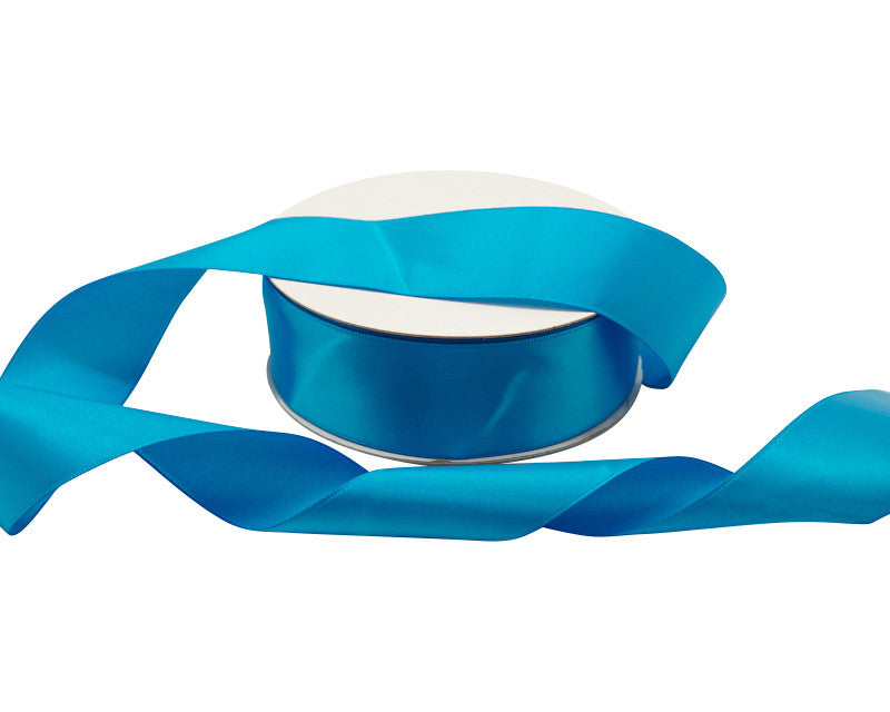 1.5"x50 yard Neon Blue Polyester Satin Gift Ribbon - Pack of 5 Rolls