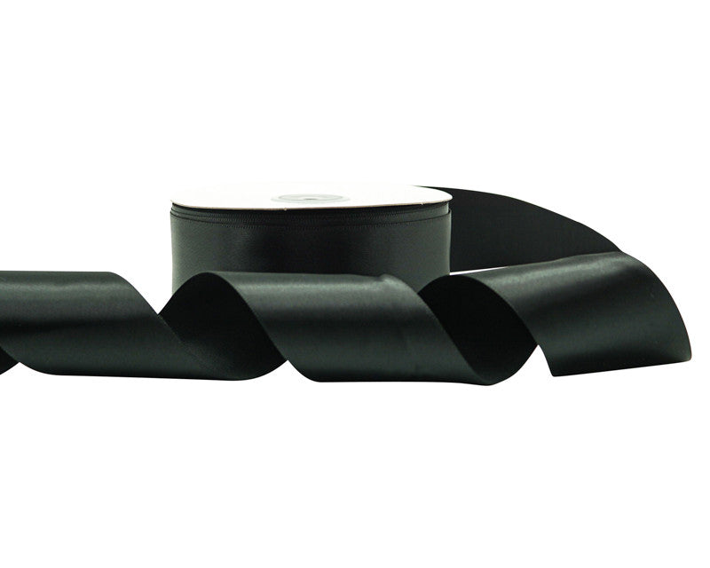 2" x 50 yards Black Single Face Satin Gift Ribbon - Pack of 5