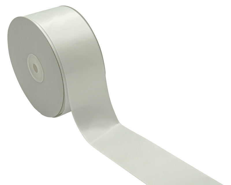 2" x 50 yards White Single Face Satin Gift Ribbon - Pack of 5